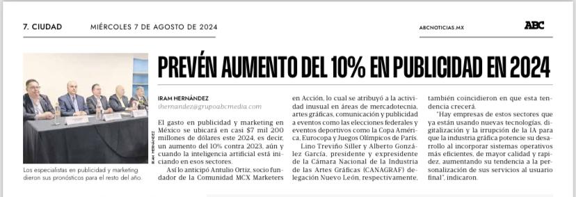 Prevén aumento del 10% en Publicidad en 2024